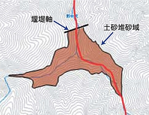 堆砂範囲（湛水範囲）解析計算